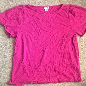 J. Crew Vibrant Pink Short Sleeve Top